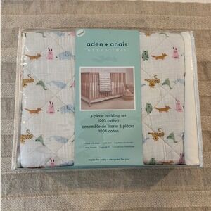 aden + anais essentials 3-Piece Crib Bedding Set - Alphabet Animals (NIP)